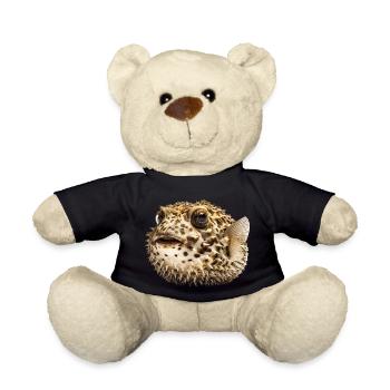 The pufferfish has a unique defense - Teddy Bear - black - Front