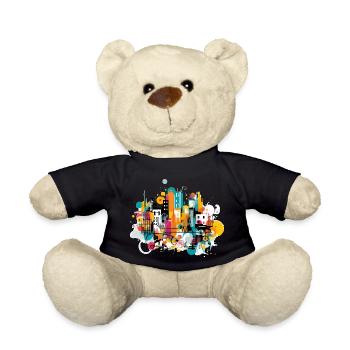 Farbenfrohe urbane Kunst - Teddy - Schwarz - Vorne
