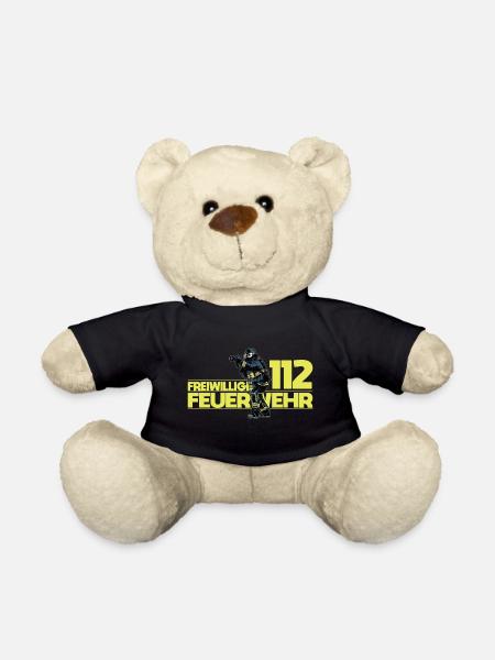 Freiwillige Feuerwehr Feuerwehrmann 112 - Teddy - Schwarz