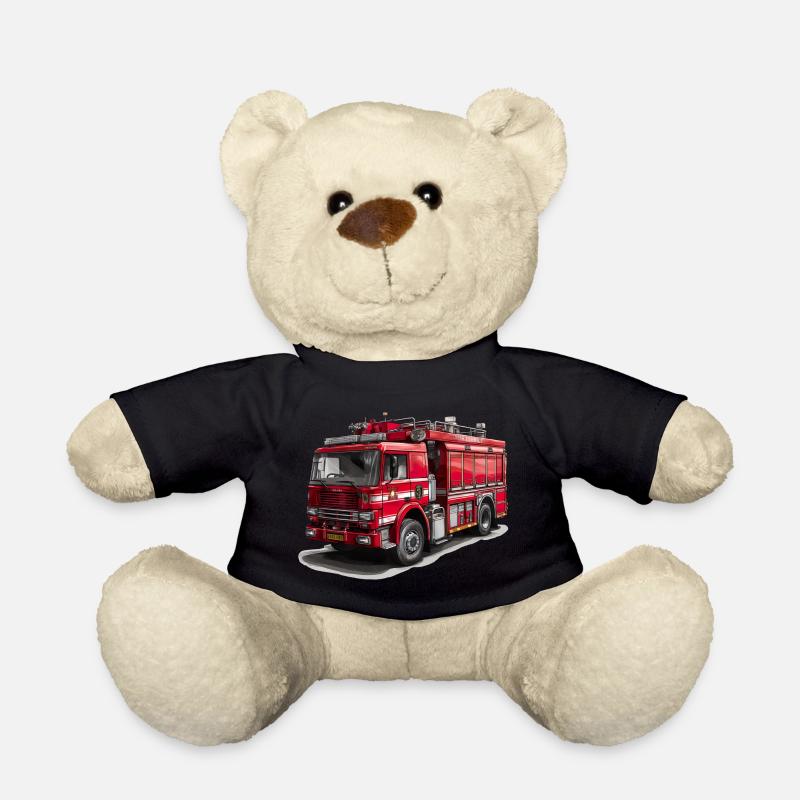 Combattre les incendies avec le camion de pompiers - Nounours - noir