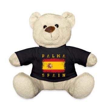Party Palma de Mallorca Spanien Flagge - Teddy - Schwarz - Vorne