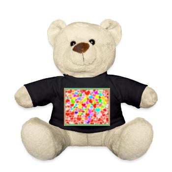Bunte Herzen - Teddy - Schwarz - Vorne