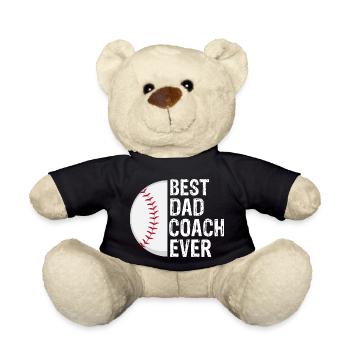 Best Dad Coach Ever Funny Baseball Sport Lovers - Teddy Bear - black - Front