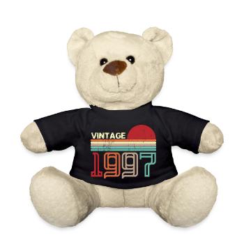 Vintage 1997 Anniversaire rétro sunset design - Nounours - noir - Devant