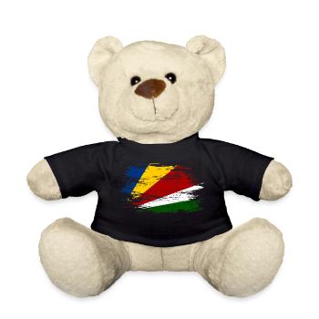 Seychelles flag used - Teddy Bear - black - Front