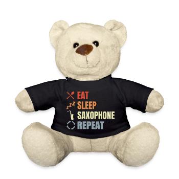 Eat Sleep Repeat Saxophones - Teddy Bear - black - Front
