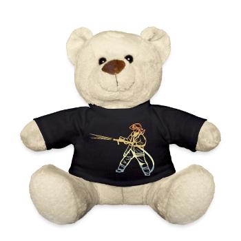 Vintage Feuerwehrmann Skizze - Teddy - Schwarz - Vorne