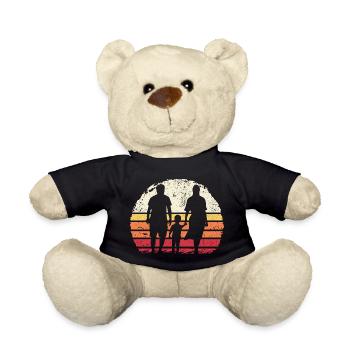Silhouette de famille au coucher du soleil - Nounours - noir - Devant