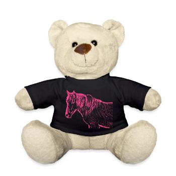 Pferd rosa pink - Teddy - Schwarz - Vorne