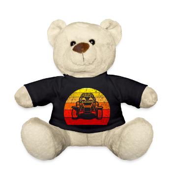 Retro Off-Road Adventure Illustration - Teddy Bear - black - Front