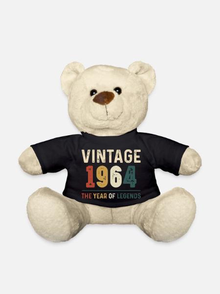 60 Years Old Vintage 1964 60th Birthday Gifts - Teddy Bear - black