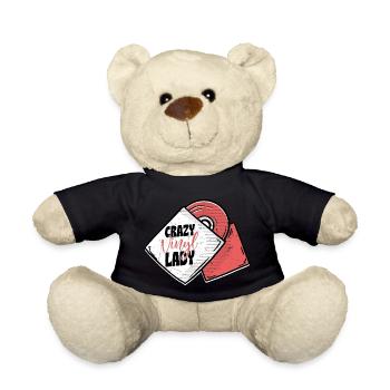 Crazy Vinyl Lady Record Vintage Fan - Teddy Bear - black - Front