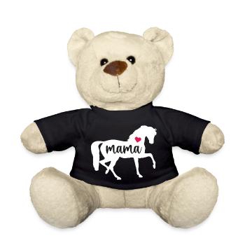 Horse Mama Mothers Day Shirt Mom Lover Gift Cute - Teddy Bear - black - Front