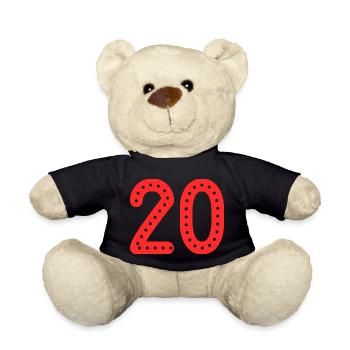 20. 20 ANS. 20e ANNIVERSAIRE. ANNIVERSAIRE 20 ANS. - Nounours - noir - Devant