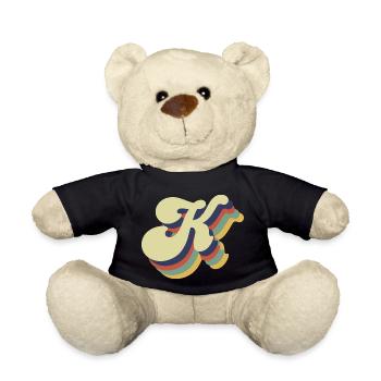 Retro K Letter - Teddy Bear - black - Front