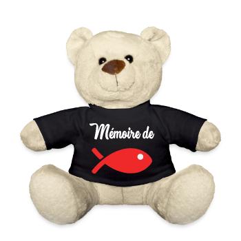 POISSON. MEMOIRE. HUMOUR. SARDINE. POISSON D'AVRIL - Nounours - noir - Devant