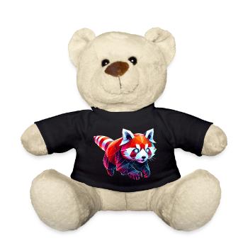 Roter Panda Origami Geometrisch 3D - Teddy - Schwarz - Vorne