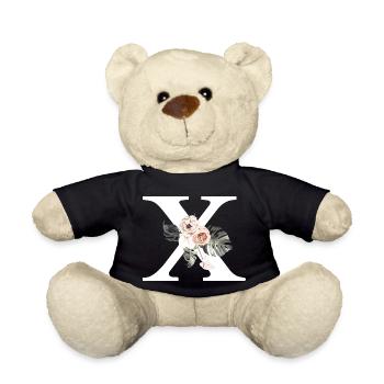 Tropischer floraler x-Buchstabe - Teddy - Schwarz - Vorne
