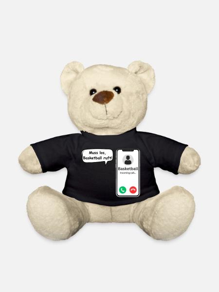 Basketball ruft an - Sport Spruch - ApriNoeScor - Teddy - Schwarz