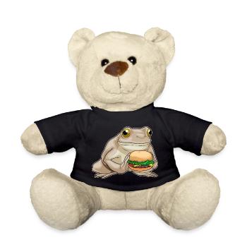 Frog Cheeseburger - Teddy Bear - black - Front