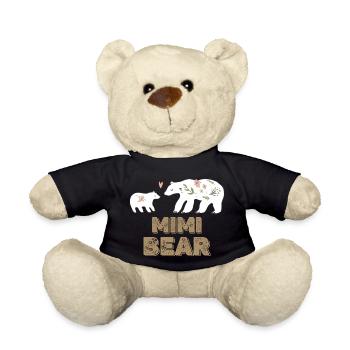 Mimi Ours Maman Maman Floral Bonne fête des mères - Nounours - noir - Devant