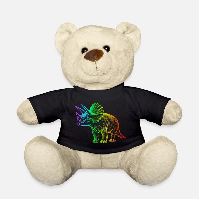 Regenbogen-Triceratops-Dinosaurier - Teddy - Schwarz