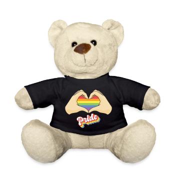 Gay Lesbian Pride Heart - LGBT Regenbogenflagge - Teddy - Schwarz - Vorne