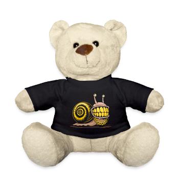 Snail bling bling hiphop - Teddy Bear - black - Front