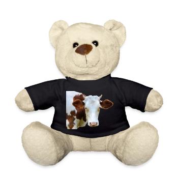 funny cow cow head gift farmers farmers - Teddy Bear - black - Front