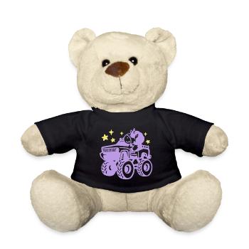 Einhorn im Monstertruck - Teddy - Schwarz - Vorne