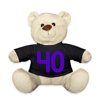 40. 40 ANS. 40e ANNIVERSAIRE. ANNIVERSAIRE 40 ANS. - Nounours - noir - Devant