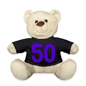 50. 50 ANS. 50e ANNIVERSAIRE. ANNIVERSAIRE 50 ANS. - Nounours - noir - Devant