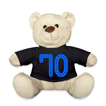 70. 70 ANS. 70e ANNIVERSAIRE. ANNIVERSAIRE 70 ANS. - Nounours - noir - Devant