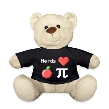 nerds love apple pi pie sprüche math pixel - Teddy - Schwarz - Vorne