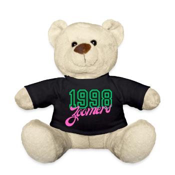 1998 Zoomers Retro Typography Design - Teddy Bear - black - Front