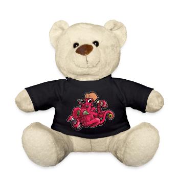 Graffiti Krake mit Spraydosen Cartoon - Teddy - Schwarz - Vorne