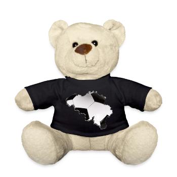 Belgium Map Frames Real Football - Teddy Bear - black - Front