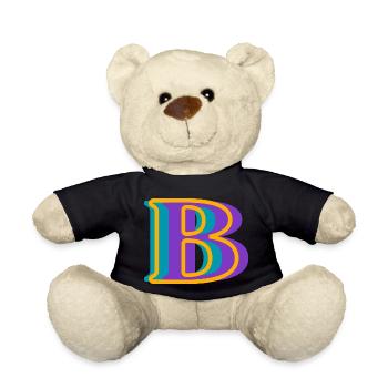 Lettre b multicolore - idée cadeau original - Nounours - noir - Devant