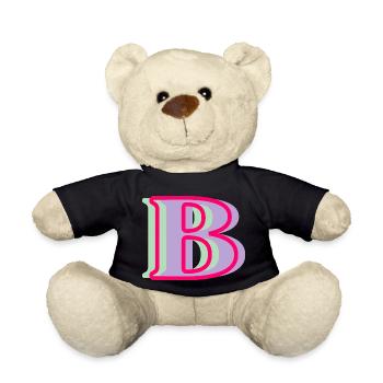Lettre b multicolore - idée cadeau original - Nounours - noir - Devant