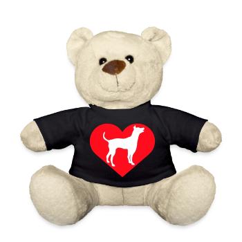 Großer Hund Herz Liebe Symbol Silhouette Umriss - Teddy - Schwarz - Vorne