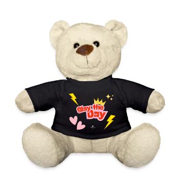 Slay the Day Motivational Design - Teddy Bear - black - Front
