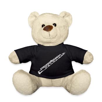 Flute Drawing - Teddy Bear - black - Front