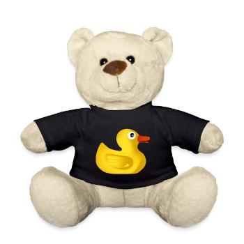 Süße Quietscheente - Teddy - Schwarz - Vorne
