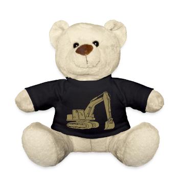 Pelle Silhouette Opérateur d’engins de construction Génie civil - Nounours - noir - Devant