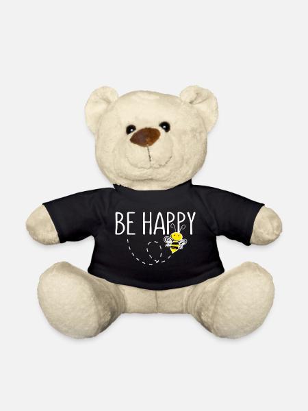Be Happy Biene Statement Happy - Teddy - Schwarz