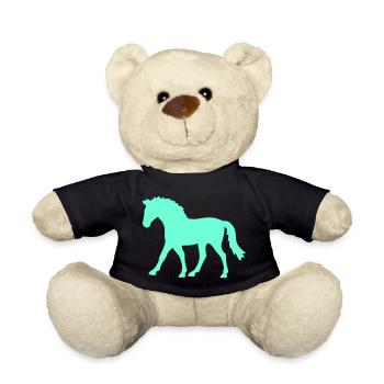 Pferd Silhouette Umriss läuft geht Reiter reiten - Teddy - Schwarz - Vorne