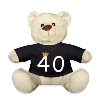 Birthday design with crown and number 40 - Teddy Bear - black - Front
