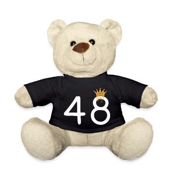 Königliche Zahl 48 mit Krone Design - Teddy - Schwarz - Vorne