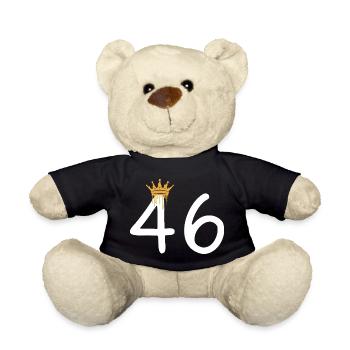 Regal Gold Crown Design black with the number 44 - Teddy Bear - black - Front