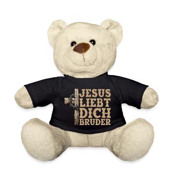 Jesus Liebt Dich Bibel Gott Christus Religious - Teddy - Schwarz - Vorne